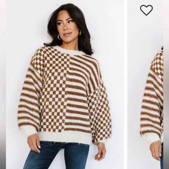 Baltic Born Leo Chunky Knit Checkered Sweater - Picture 5 of 6